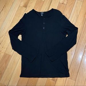 H&M - Black Long Sleeve Men’s Henley Shirt